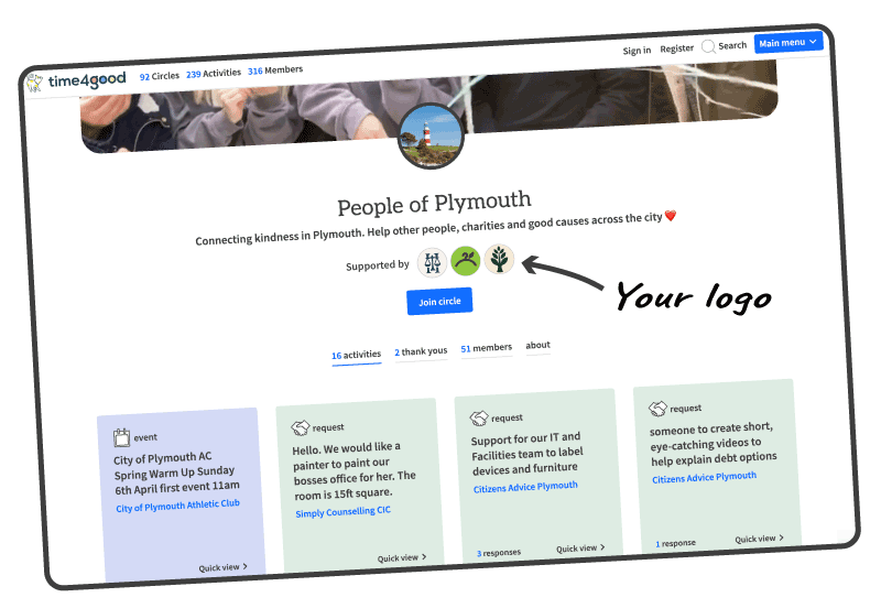 Your business logo on a circle