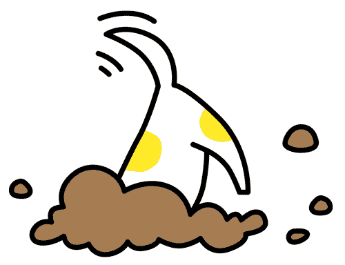 Custard digging a hole