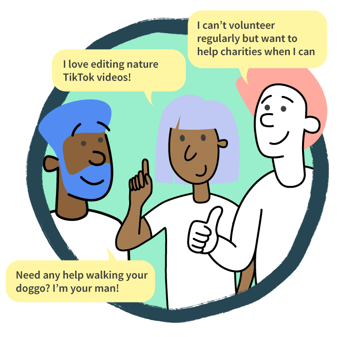 Illustration of micro volunteers